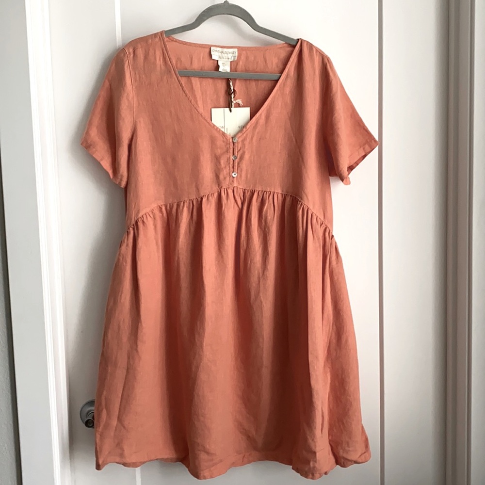 Cynthia Rowley Peach Linen Dress